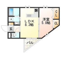 メゾンキコー田辺の物件間取画像